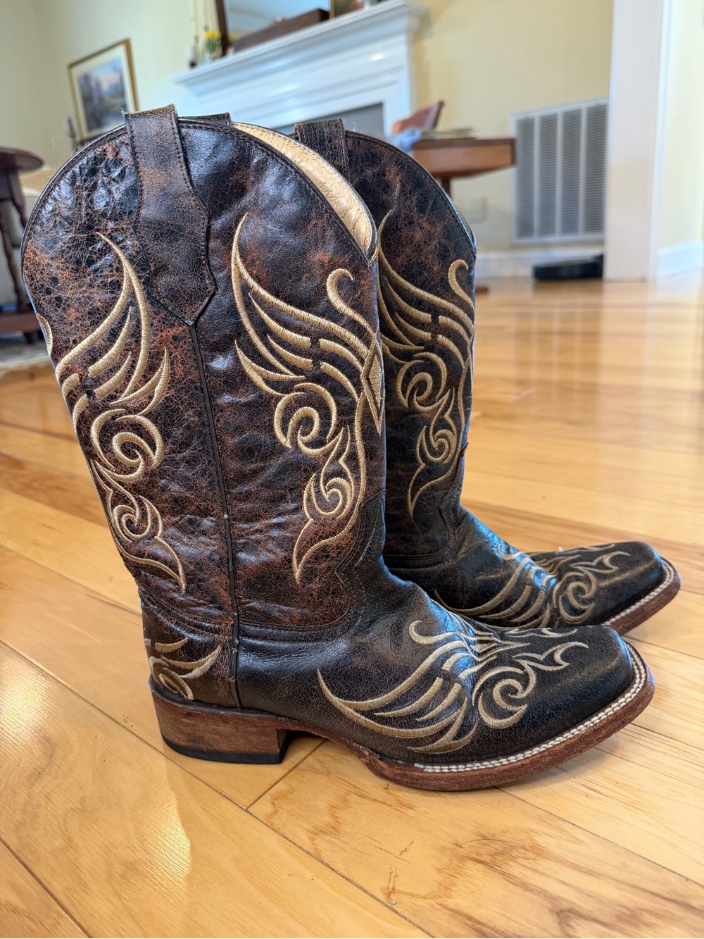 Circle G by Corral Distressed Leather Embroidered Western Boots 7.5M L5058 - Picture 3 of 11